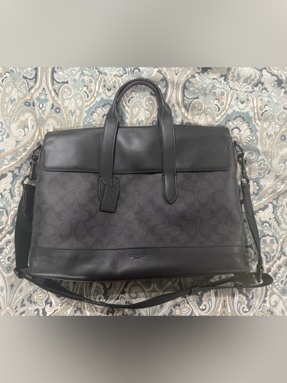 Coach Black Signature and Leather Briefcase Tote- never used